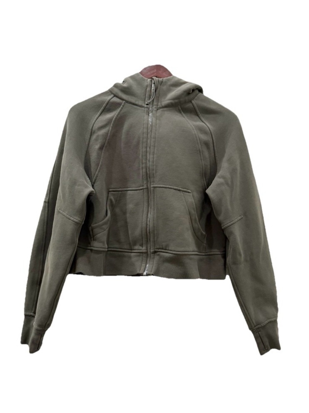 LULULEMON Olive Green Scuba Oversized Full Zip Hooded Jacket Size XS/S